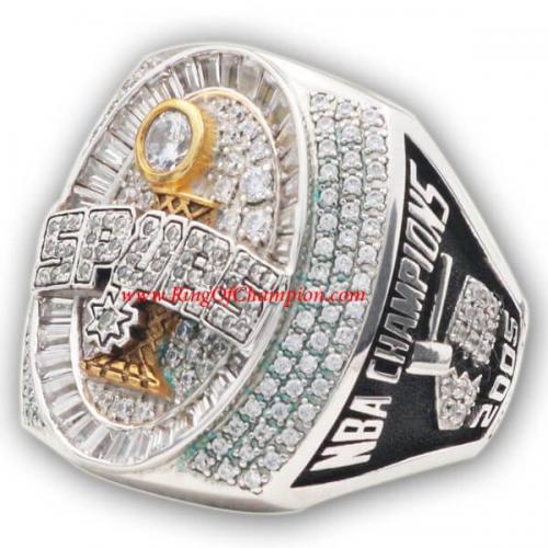 A detail the 2005 San Antonio Spurs Championship rings is seen