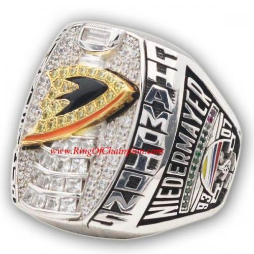 2006-07 Anaheim Mighty Ducks Stanley Cup Champions Ring In Lucite